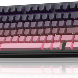 AULA F75 Pro Wireless Mechanical Keyboard,75% Hot Swappable Custom Keyboard,RGB Backlit,Pre-lubed Reaper Switches,Side Printed PBT Keycaps Mechanical Gaming Keyboards, Pink&Black