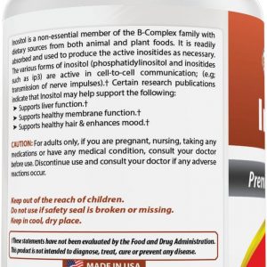 Best Naturals Inositol 1000mg 120 Tablets - Also Called Vitamin B8