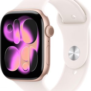 Apple Watch Series 11 [GPS 46mm] Smartwatch with Rose Gold Aluminum Case with Light Blush Sport Band - M/L. Sleep Score, Fitness Tracker, Health Monitoring, Always-On Display, Water Resistant