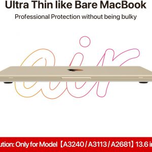 Soonjet Funda mate para MacBook Air de 13/13.6 pulgadas (M5/M4/M3/M2, A3449 A3240 A3113 A2681 2022-2026), ligera, resistente a arañazos y huellas dactilares, se cierra sin problemas, ideal para trabajo, viajes y estudio
