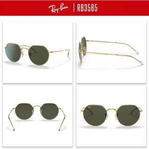 Ray-Ban Jack RB3565 Rounded Hexagonal Sunglasses for Men for Women +BUNDLE with ACCESSORY EYEWEAR KIT