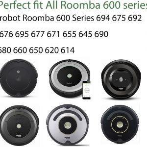 Piezas de repuesto compatibles con irobot Roomba 600 Series 694 695 677 671 690 680 660 650 620 614 595 585 564,3 cepillos de cerdas y batidores, 6 filtros, 8 cepillos laterales 1 rueda giratoria