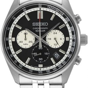 SEIKO SSB429 Men's Essentials - Black Dial Stainless Steel Band 100 Meters Water Resistant
