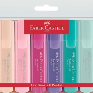 Faber-Castell Juego de resaltadores pastel - 8 rotuladores con punta de cincel en varios colores pastel