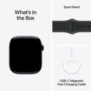 Apple Watch Series 11 [GPS+Cellular, 46mm] - Jet Black Aluminium Case with Black Sport Band, M/L (Renewed)