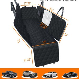 Dog Seat Cover for Cars - Waterproof & Scratchproof Dog Hammock Pet Car Seat Protector with Mesh Window, Universal Fit for Back Seat of Cars, SUV, Truck and Jeep