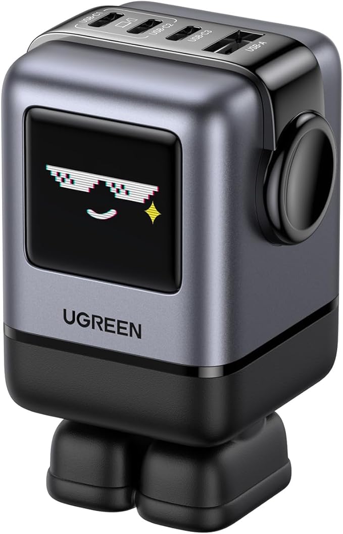 UGREEN Uno 100W USB C Charger, 4-Port GaN Fast Charger with LED Screen, Tech Gifts for Men Women, for MacBook Pro/Air/Neo 2026, iPad Pro, iPhone 17/16, Galaxy S26/S25, Pixel 10/9, Steam Deck, ROG Ally