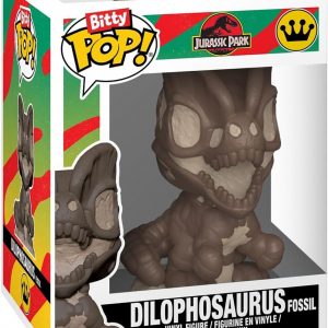 Funko Bitty Pop! Jurassic Park: Mr. DNA, Dilophosaurus Fossil, Dennis Nedry y Dilophosaurus, con una figura 1 en 6 de oportunidad para una sorpresa – 0.9 pulgadas (0.9 in) coleccionable – Idea de regalo – Decoración para pastel
