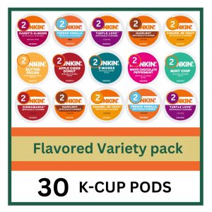 30 Count - Flavored Variety Pack Coffee Pods K Cup Sampler – Hazelnut, Cinnamon , Pecan, Caramel, Vanilla & Toffeenut. Turtle Love, Candy'd Almond, Caramel Me Crazy, S’mores, French Vanilla & Hazelnut for Keurig Brewers