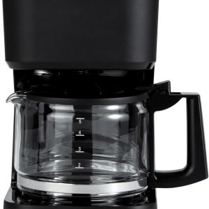 Amazon Basics 5 Cup Drip Coffee Maker with Glass Coffee Pot (0.8 Qt), Auto Shut-off, Auto Pause, Removable Filter Basket, Matte Black