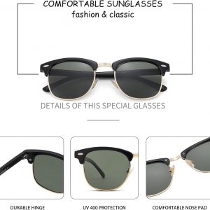 Pro Acme Semi-Rimless Polarized Sunglasses UV 400 Protection for Women Men