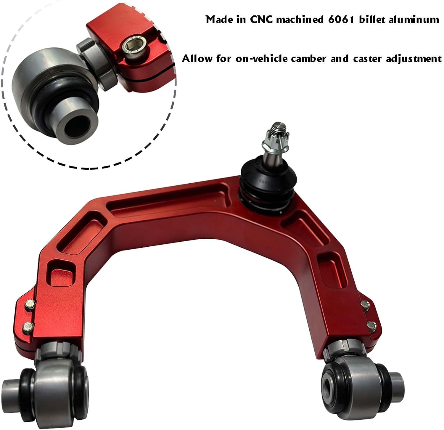 BST BSSP Par de brazos de control superiores delanteros para Toyota 4Runner FJ Cruiser 2003-2022 Kit de elevación de 2-4 pulgadas CNC 6061 aluminio billeteado forjado suspensión levantada UCA para