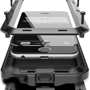 Marrkey for iPhone 13 Pro Max Case,360 Full Body Protective Cover Heavy Duty Shockproof Tough Armour Aluminum Metal Case with Silicone Built-in Screen Protector for iPhone 13 Pro Max 6.7" - Black