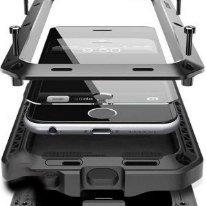 Marrkey for iPhone 13 Pro Max Case,360 Full Body Protective Cover Heavy Duty Shockproof Tough Armour Aluminum Metal Case with Silicone Built-in Screen Protector for iPhone 13 Pro Max 6.7" - Black