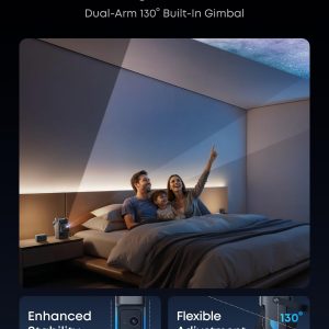 soundcore Nebula P1 Portable GTV Projector with Detachable Speakers, 650 ANSI Lumens, 1080P, 20W Truly 2.0 Surround Sound, Dolby Audio, Built-In Gimbal, Auto Adjustment, 180" Big Screen, Carry Handle