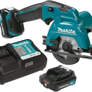Sierra circular inalámbrica Makita con batería de iones de litio CXT de 12 V Max, 3-3/8 pulgadas, color verde azulado, SH02Z