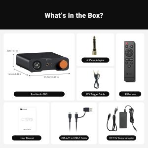 Fosi Audio ZH3 DAC Headphone Amp, Fully Balanced Preamp with AKM4493SEQ XMOS XU316 PCM 768kHz for Amplifiers, USB/Optical/COAX/RCA/12V Trigger Input, XLR/RCA/4.4mm/6.35mm Output with Remote