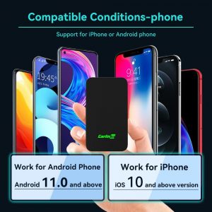 Carlinkit Adaptador inalámbrico de coche 5.0 2air, CarPlay Dongle para CarPlay con cable y auto Android con cable, para iPhone 6+ y Android 11+, fácil configuración a través de conexión USB