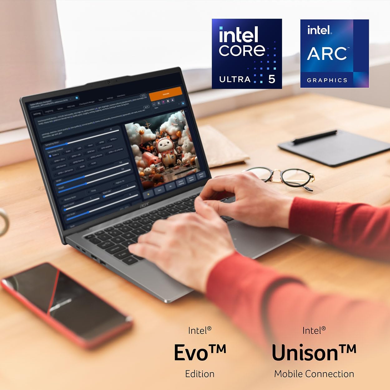 Acer Swift Go 14 Intel Evo Edition Laptop | Pantalla OLED WQXGA+ de 14 pulgadas de 2880 x 1800 | Desbloquea experiencias AI | Procesador Intel Core Ultra 5 125H | Intel ARC | 8GB LPDDR5 | SSD de 512 GB | WiFi 6E | SFG14-73-58EP