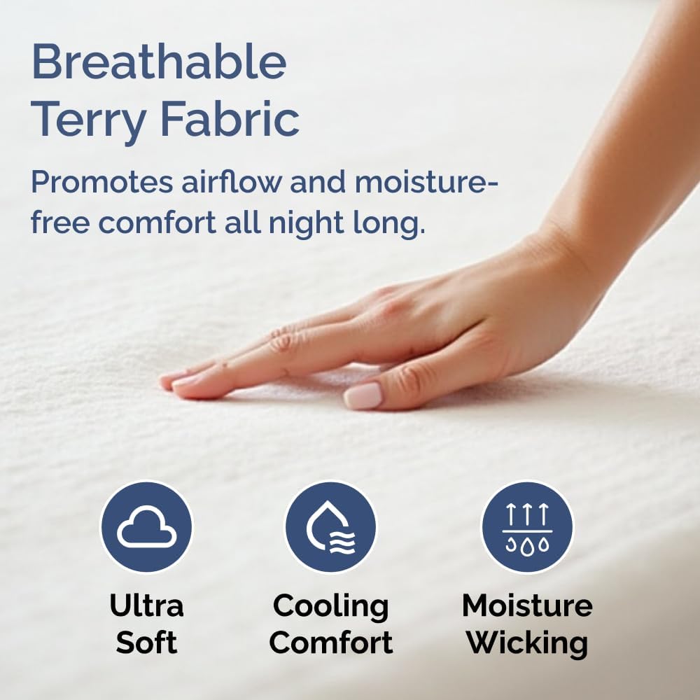 Queen Mattress Protector Waterproof - Mattress Cover Queen Size Bed - Bed Protector Waterproof - Absorbent Fitted Sheet up to 16" Deep Pockets - Soft, Breathable, Cooling, Noiseless - Machine Washable