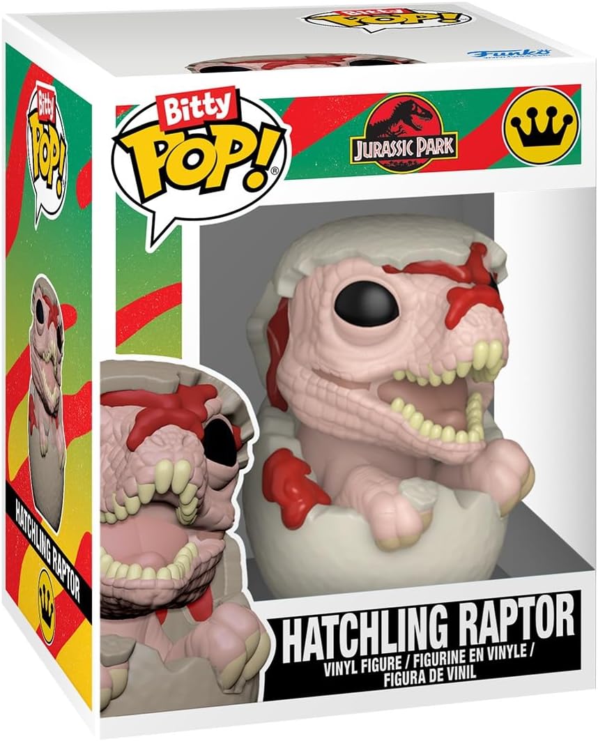 Funko Bitty Pop! Jurassic Park: Mr. DNA, Dilophosaurus Fossil, Dennis Nedry y Dilophosaurus, con una figura 1 en 6 de oportunidad para una sorpresa – 0.9 pulgadas (0.9 in) coleccionable – Idea de regalo – Decoración para pastel