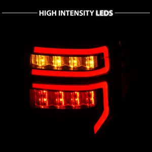 AmeriLite para Toyota 4 Runner 2014-2023 Par de Conjuntos de Luces Traseras de Repuesto con Barra LED Secuencial Negro Ahumado - Lado del Pasajero y del Conductor