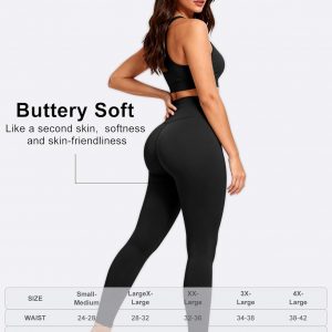 Bluemaple High Waisted Leggings for Women - Tummy Control Pants Non See Through Workout Soft Yoga Pants for Running Plus Size