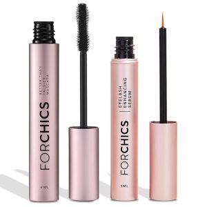 ForChics Lash Growth and Volume Duo - Growth Serum + Nourishing Mascara | 24/7 Lash Transformation System - Prostaglandin-Free, Hormone-Free - Instant Volume + Long-Term Growth