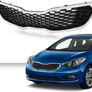 CHEDA Parachoques Delantero Rejilla Superior Ensamble Cromado Compatible con Kia Forte SX/EX/LX 2014-2016 KI1200156, 86350A7500, 86350-A7500