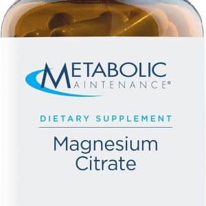 Metabolic Maintenance Magnesium Citrate Capsules - Magnesium Supplement for Calm, Sleep, Muscle & GI Support - with Vitamin C (240 Capsules)