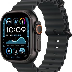 Apple Reloj Ultra 2 (GPS + Cellular, 1.929 in) - Caja de titanio negro con correa Black Ocean (renovada)