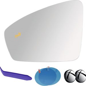 EAP Driver Side Mirror Glass Compatible with Volkswagen Tiguan 2018-2024, Heated With Blind Spot, 5NN857521A