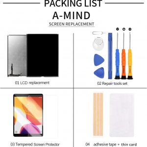 A-MIND para iPad 6ª generación (2018) A1893 A1954 pantalla LCD reemplazo de pantalla, para A1893 A1954 Kit de piezas de reparación de panel LCD, con protector de pantalla gratuito+kit de herramientas