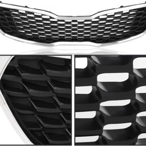 CHEDA Parachoques Delantero Rejilla Superior Ensamble Cromado Compatible con Kia Forte SX/EX/LX 2014-2016 KI1200156, 86350A7500, 86350-A7500