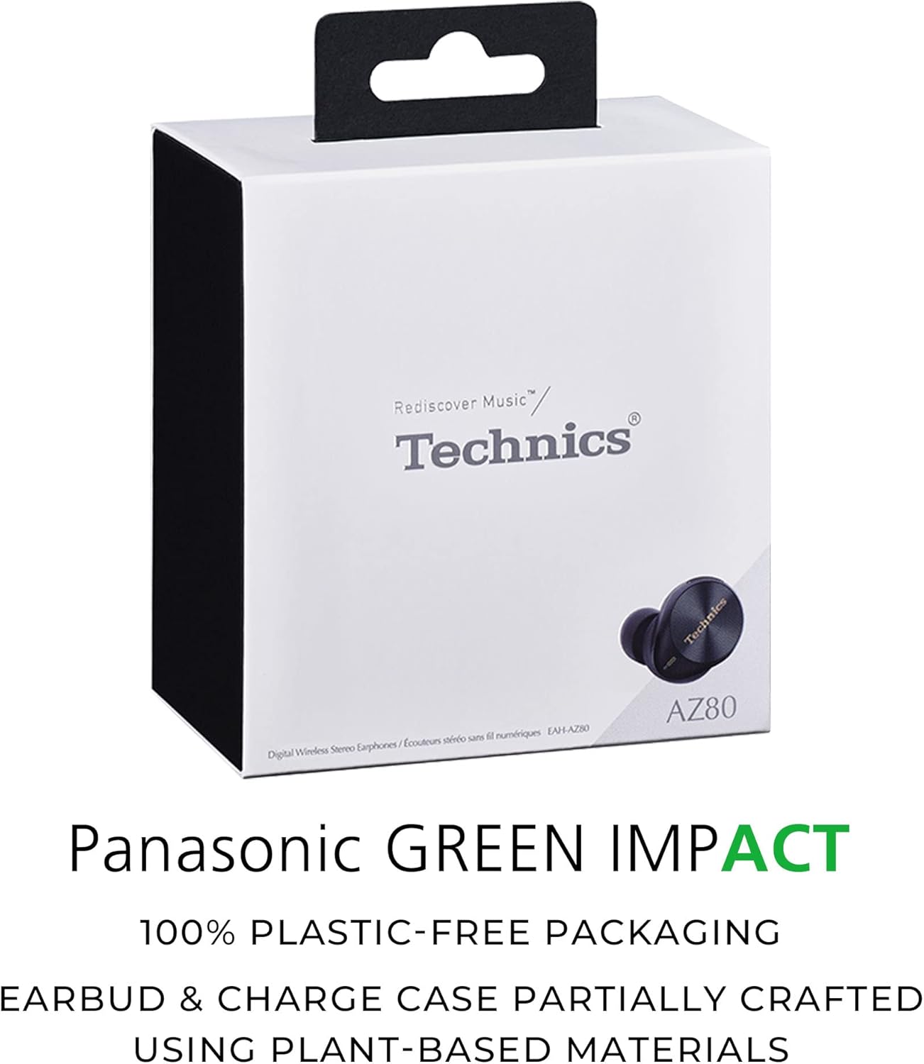 Technics Premium Hi-Fi True Wireless Bluetooth Earbuds with Advanced Noise Cancelling, 3 Device Multipoint Connectivity, Hi-Res Audio + Enhanced Calling Wireless Earbuds - EAH-AZ80-K (Black)