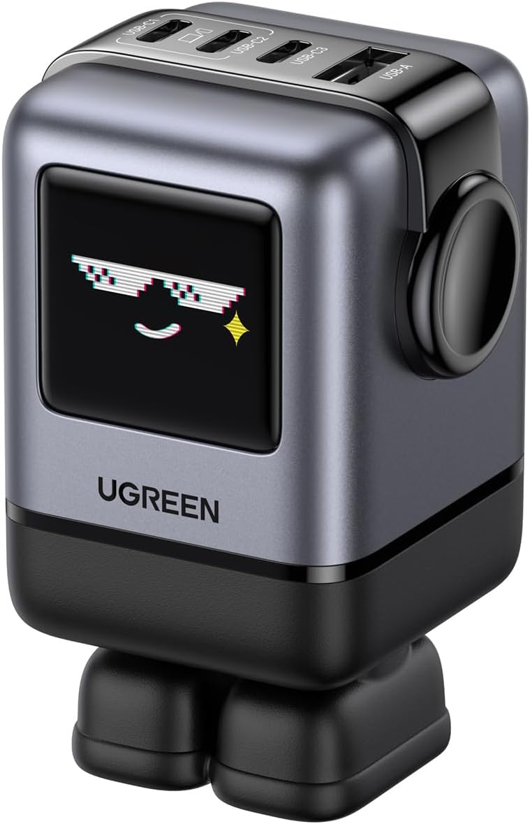 UGREEN Uno 100W USB C Charger, 4-Port GaN Fast Charger with LED Screen, Tech Gifts for Men Women, for MacBook Pro/Air/Neo 2026, iPad Pro, iPhone 17/16, Galaxy S26/S25, Pixel 10/9, Steam Deck, ROG Ally