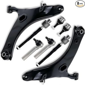 8 Piezas Brazo de Control Delantero Inferior Interior Exterior Extremo de Barra de Dirección, Compatible con Subaru 2016 2017 Crosstrek, 2013 2014 2015 XV Crosstrek K623560 K623561 ES3712
