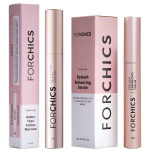 ForChics Lash Growth and Volume Duo - Growth Serum + Nourishing Mascara | 24/7 Lash Transformation System - Prostaglandin-Free, Hormone-Free - Instant Volume + Long-Term Growth