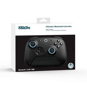 8BitDo Ultimate 2 Bluetooth Controller for Switch/Switch 2 & Windows PC, Switch Pro Controller with TMR Joysticks, Switchable Hall Effect/Tactile Triggers, Vibration and Motion Control - Black