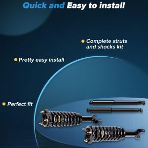 Struts Kit de suspensión de choque para Honda Civic 1996 1997 1998 1999 2000 Amortiguador delantero Amortiguador trasero Rótula articulación de rótula Brazo de control de extremo y articulación