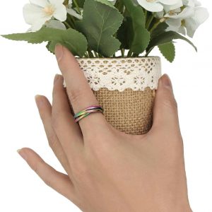 Trinity Interlocked Rolling Triple Ring for Women Girls Kids, Stainless Steel Cross Stacking Puzzle Ring for Fidget Anxiety, Minimalist Promise Engagement Wedding Ring