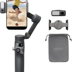 DJI Osmo Mobile 7P Estabilizador de cardán para iPhone, Android, Seguimiento nativo, Iluminación, Cardán de teléfono de 3 ejes, Lanzamiento rápido, Edición con un toque, Varilla de extensión