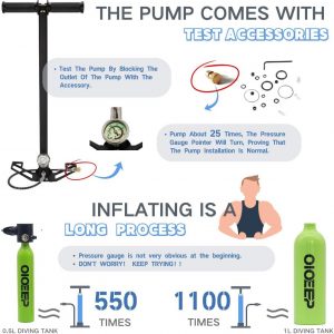 Mini Scuba Diving Tank with Sub-Mask, 0.5L Dive Portable Lungs Kit，Underwater Breathing System for Family, Party and Trip Perfect Professional Diving Packages