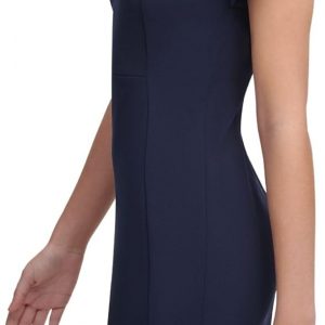 Calvin Klein Minivestido de crepé de buceo con tulipán de manga corta para mujer