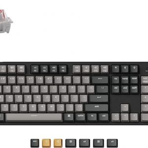 Keychron C2 Pro Wired Custom Mechanical Keyboard Full Size Layout QMK/VIA Programmable Macro RGB Backlit with Hot-Swappable Keychron K Pro Red Switch OEM Profile PBT Keycaps for Mac Windows Linux