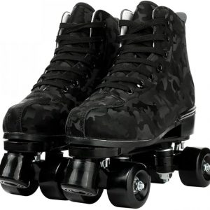 jessie Outdoor Roller Skates Women Adult with Light Up Wheels Black Quad Skating for Men Youth Boys Girls
