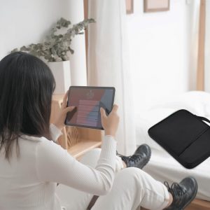 CAAORDKSO Funda para tablet de 9 a 11 pulgadas para iPad A16 de 11 pulgadas, iPad Air/Pro de 10.5 pulgadas y 11 pulgadas, iPad de 9.7 pulgadas, 10.2 pulgadas, 10.9 pulgadas, Samsung Galaxy Tab A9+ Plus 11"/S8/S9, Amazon Fire HD 10 bolsa para tableta, color negro