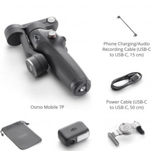 DJI Osmo Mobile 7P Estabilizador de cardán para iPhone, Android, Seguimiento nativo, Iluminación, Cardán de teléfono de 3 ejes, Lanzamiento rápido, Edición con un toque, Varilla de extensión