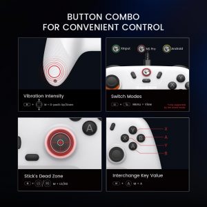 GameSir Nova Lite 2.4g Wireless Controller for Windows PC, iPhone, Android, Switch & Steam Deck, Bluetooth Controller Gamepad with Hall Effect Trigger,Turbo,Rumble Vibration(White)