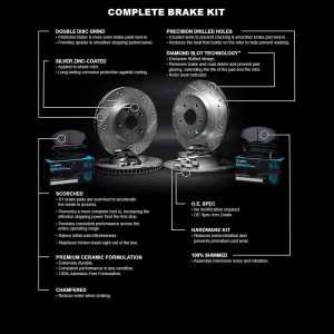 R1 Concepts Front and Rear Brakes and Rotors| Hardware Included| Front and Rear Ceramic Brake Pads and Rotors Kit| Fits 1997-2004 Porsche Boxster